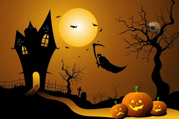 Fantasma voando na noite de Halloween — Fotografia de Stock