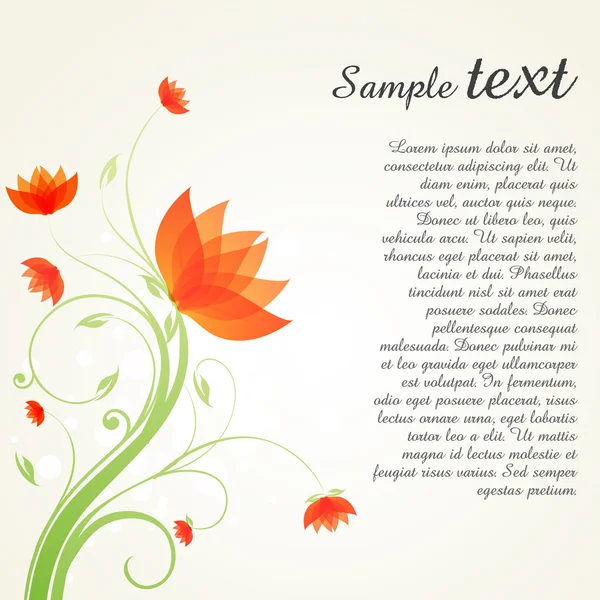 Swirly floral bakgrund med exempeltext — Stockfoto