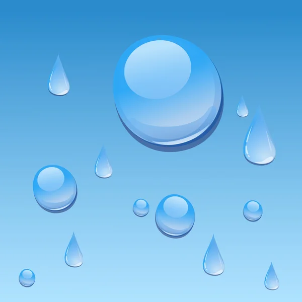 Vanndråper på blå bakgrunn – stockfoto