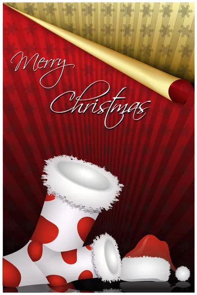 Boże Narodzenie skarpety i santa hat — Zdjęcie stockowe
