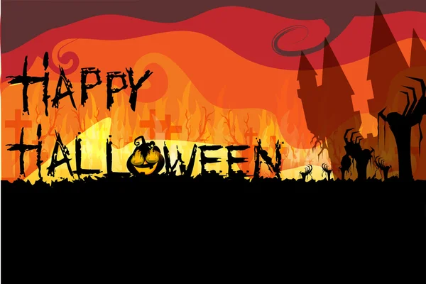 Halloween text s dýně — Stock fotografie