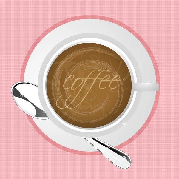 Illustration eines Kaffees auf dem Tisch, aus dem Rauch aufsteigt — Stockfoto