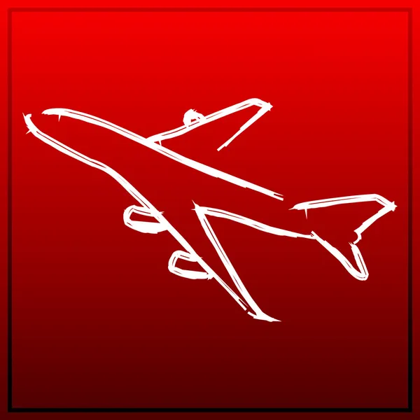 Flugzeug auf rotem Hintergrund — Stockfoto