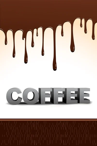 Coffee text with dripping chocolate — Stock Photo, Image