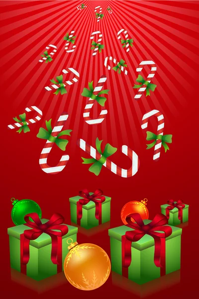Veselé Vánoce s dárky a cukroví — Stock fotografie