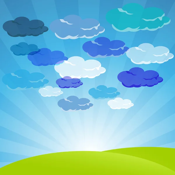 Clouds in sky with landscape — Stock Photo, Image