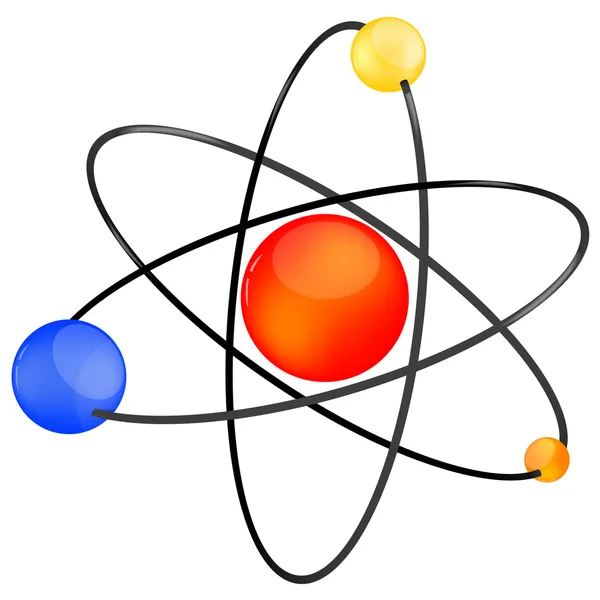 Icono de átomo en blanco — Foto de Stock