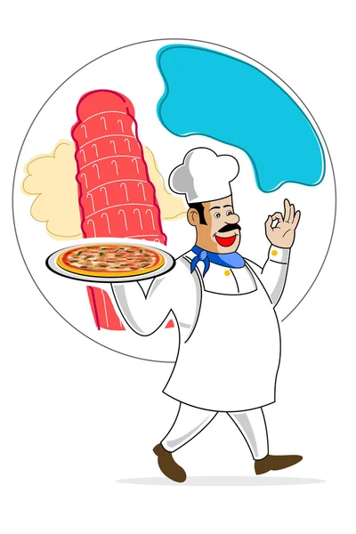 Chef avec pizza — Photo