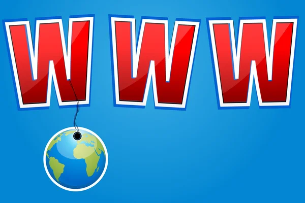 Www with hanging globe — Stock Photo, Image