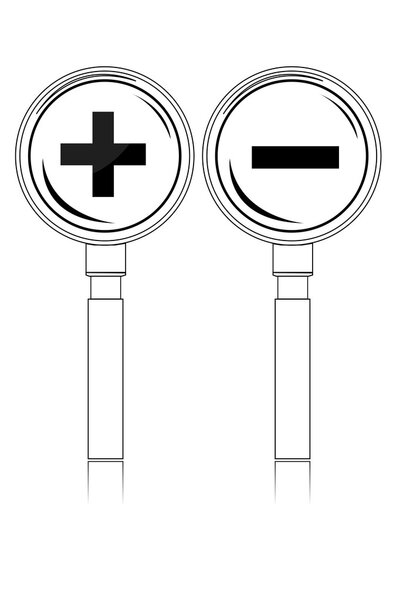 Increase-decrease magnifiers icons