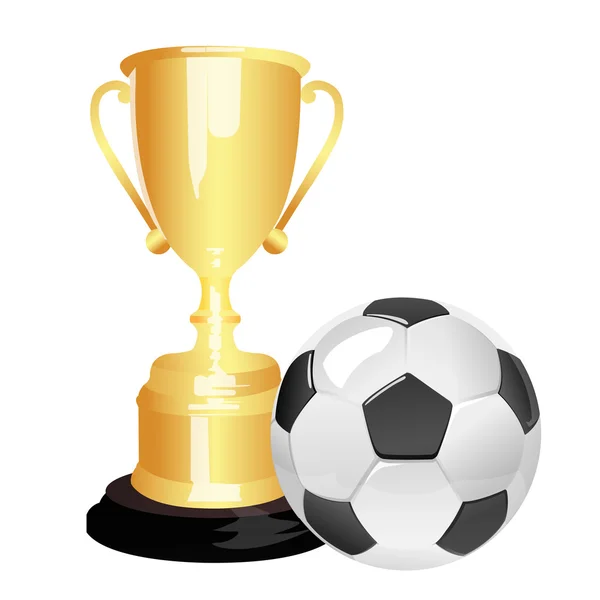 Pelota de fútbol y trofeo — Foto de Stock