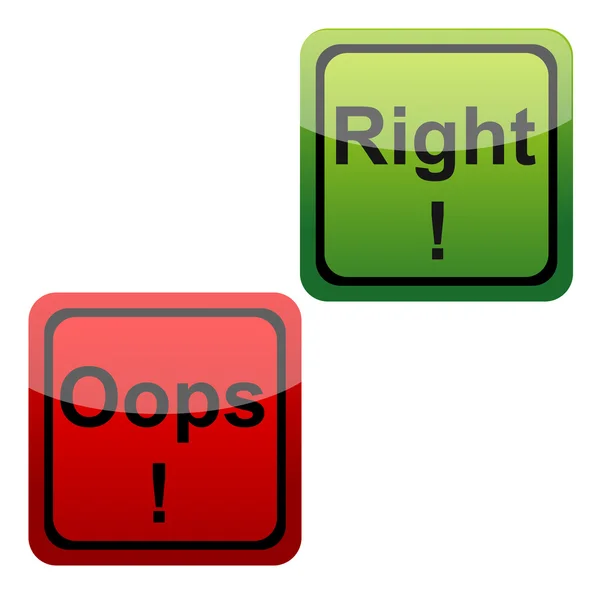 Oops and right icons — Stock Photo, Image