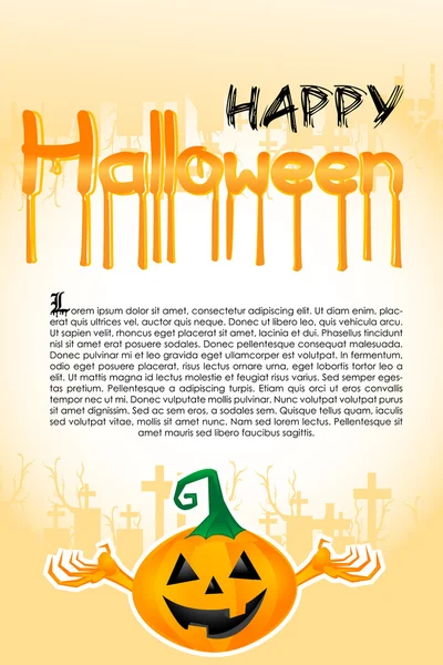 Halloween template with pumpkin — Stock Photo, Image