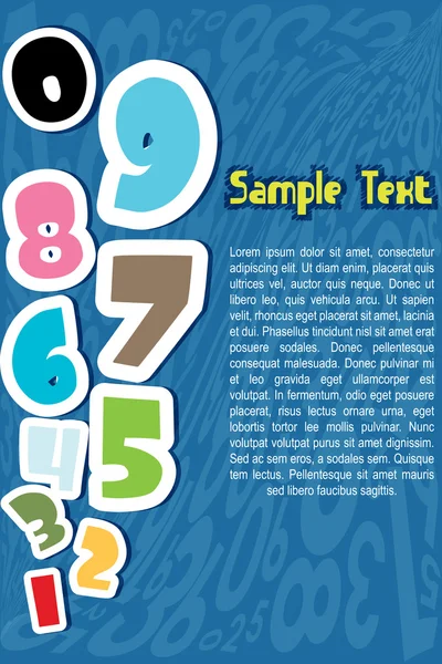 Numbers with sample text — Stock Photo, Image