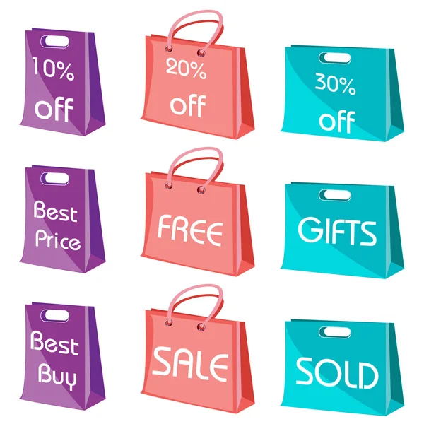 Set di shopping bag con tag — Foto Stock