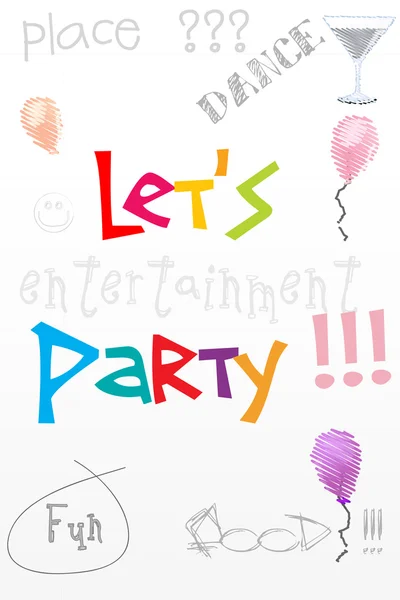 Let's party card — Stock Photo, Image