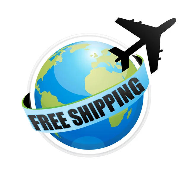 Free shipping with aeroplane — Stock Photo, Image