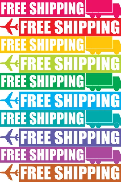 Colorful free shipping tag — Stock Photo, Image