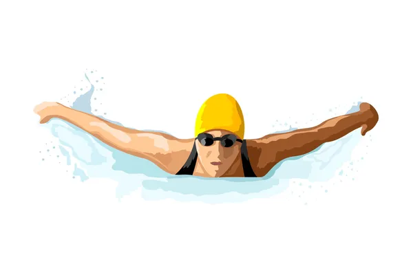 Senhora nadadora — Fotografia de Stock