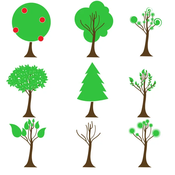 Ícones de árvore — Fotografia de Stock