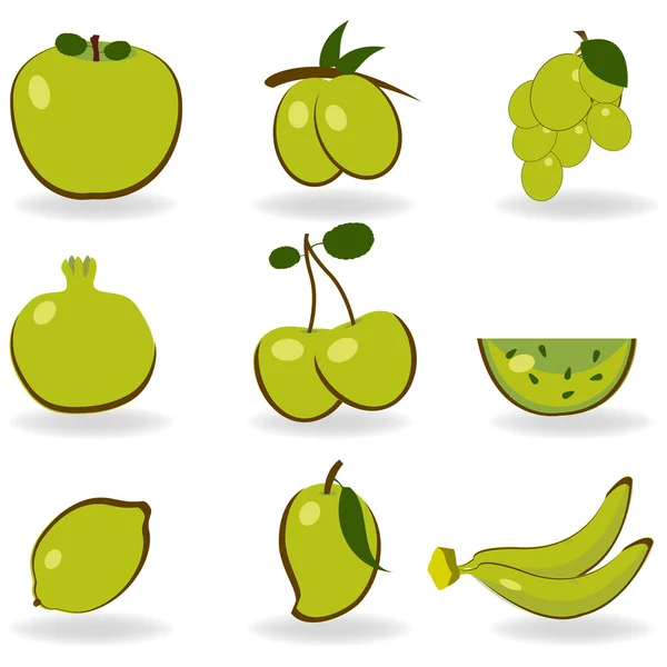 Set di icone di frutta — Foto Stock