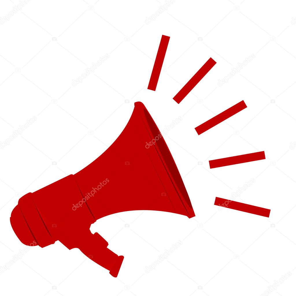 Loud red megaphone — Stock Photo © 4164421