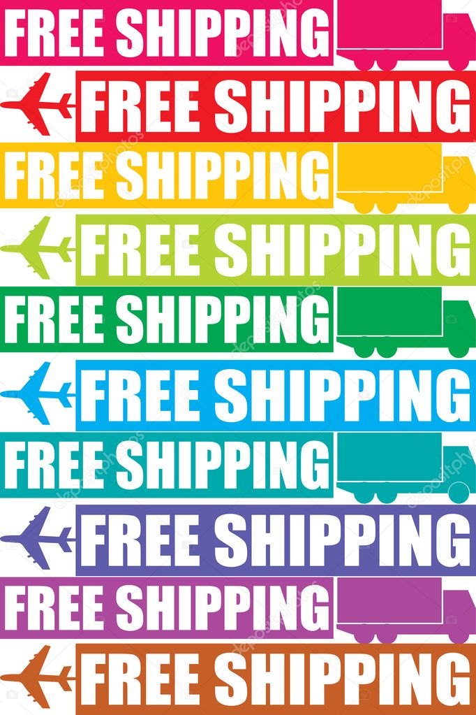 Colorful free shipping tag