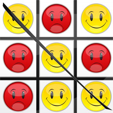 Tic tac toe smiley game clipart