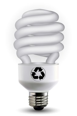 Cfl bulb with recycle symbol clipart