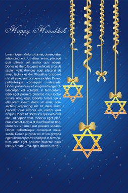 Happy hanukkah with star of david clipart