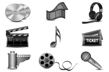 Entertainment icons clipart