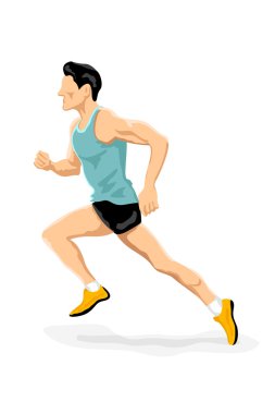 Athlete running clipart