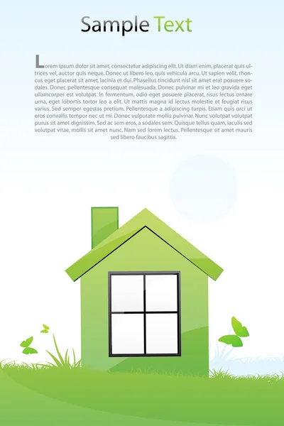 Grönt hus kort — Stockfoto