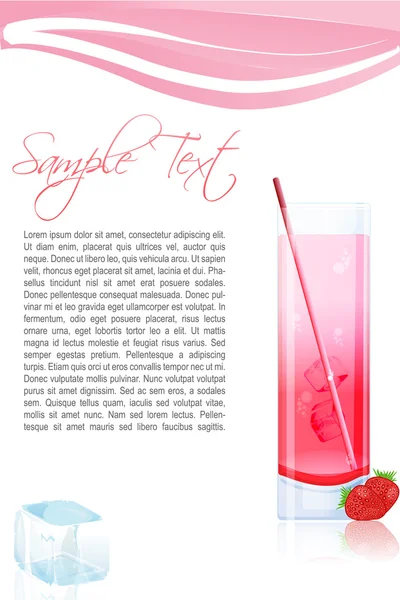 딸기 주스 카드 — 스톡 사진