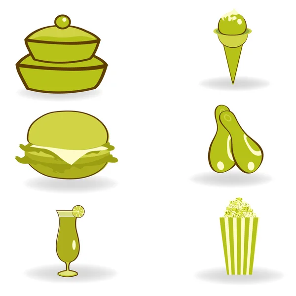 Nezdravé potraviny ikony — Stock fotografie