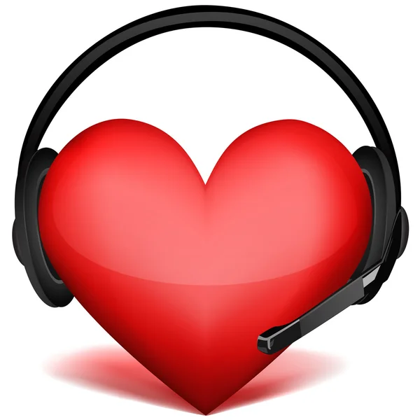 Headphone with heart — Stock Photo, Image