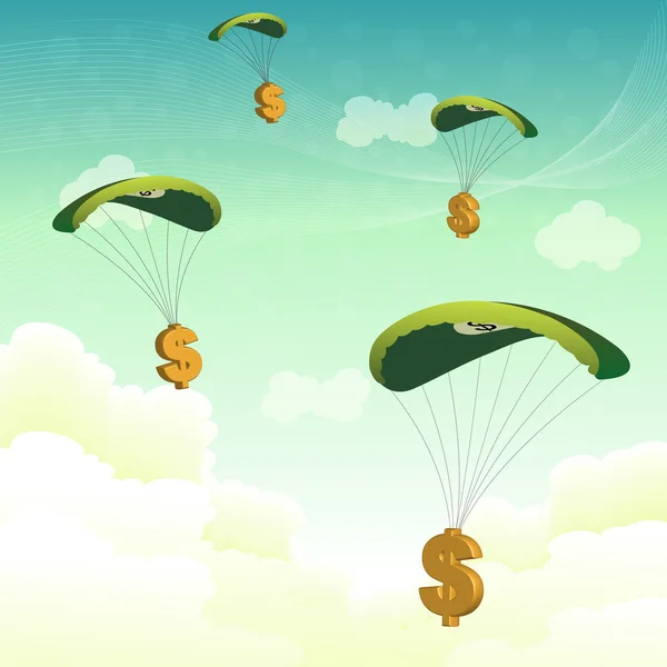 Paraquedas de dólar — Fotografia de Stock