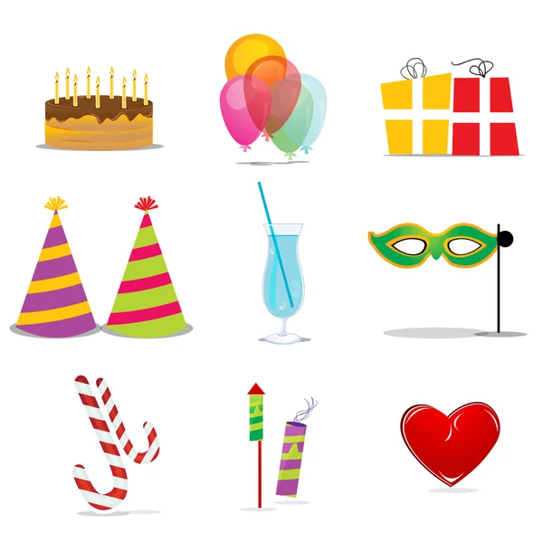 Iconos de cumpleaños —  Fotos de Stock