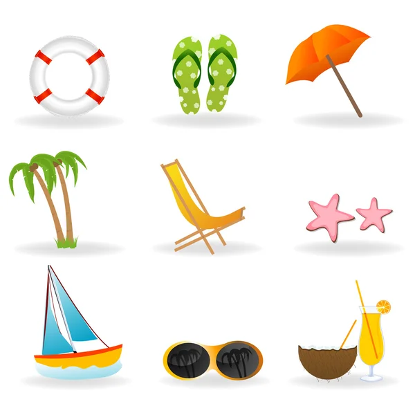 Set de iconos de playa —  Fotos de Stock