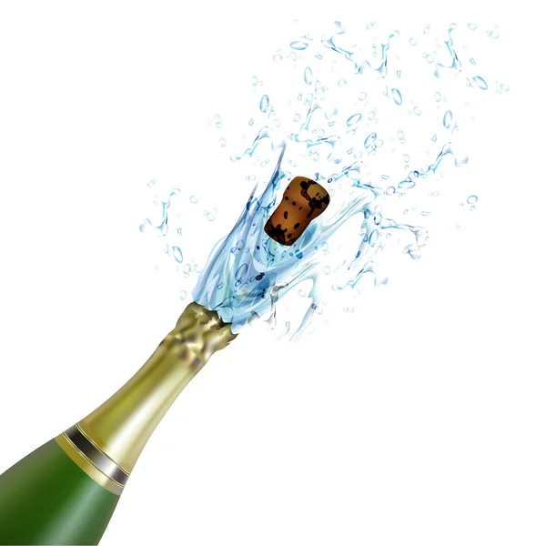 Вибух пляшкової пробки шампанського — стокове фото