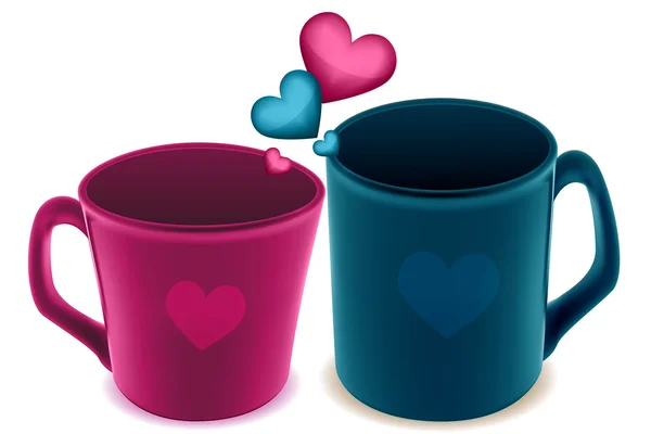 Tazas de café en el amor — Foto de Stock