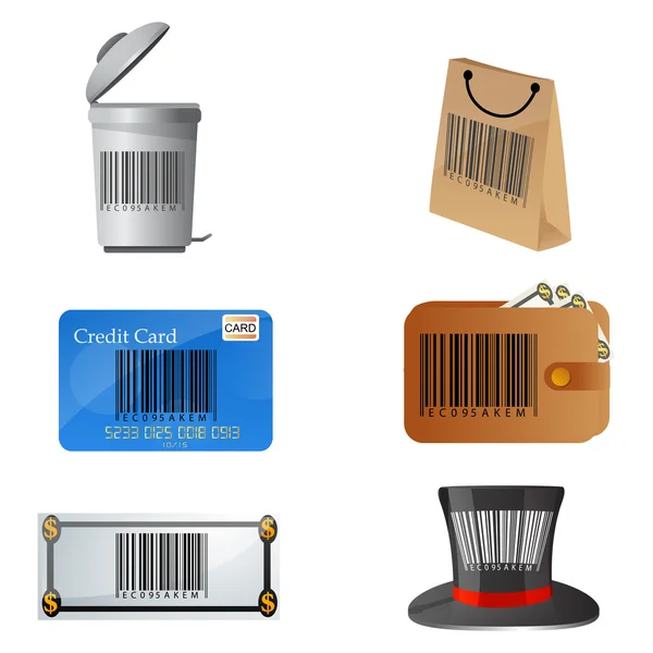 Barcode on different objects — Stock Photo, Image