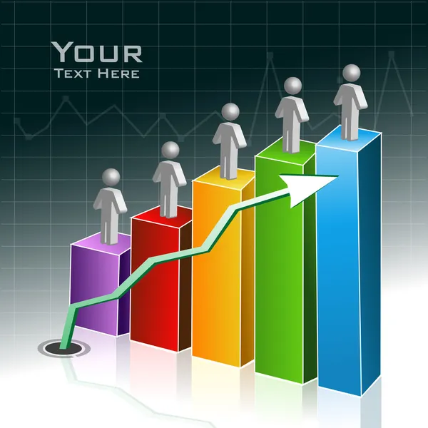 Bar graph showing growth — Stock Photo, Image