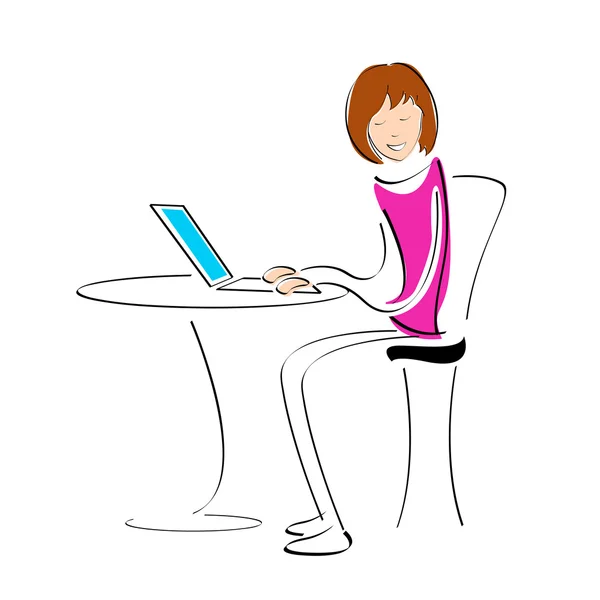 Student working on laptop — Stock Photo, Image