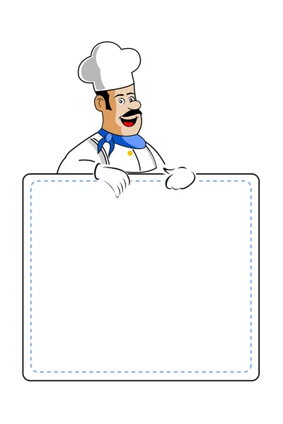 Chef sosteniendo tarjeta de cocina — Foto de Stock