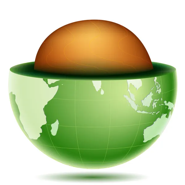 Kern van globe — Stockfoto