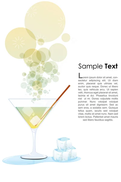 Örnek metin ile kokteyl cam — Stok fotoğraf