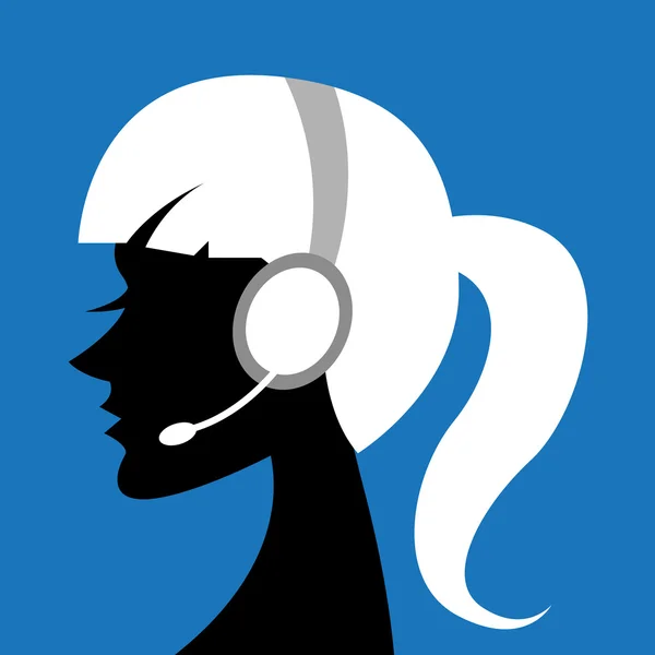 Damen med hörlurar — Stockfoto