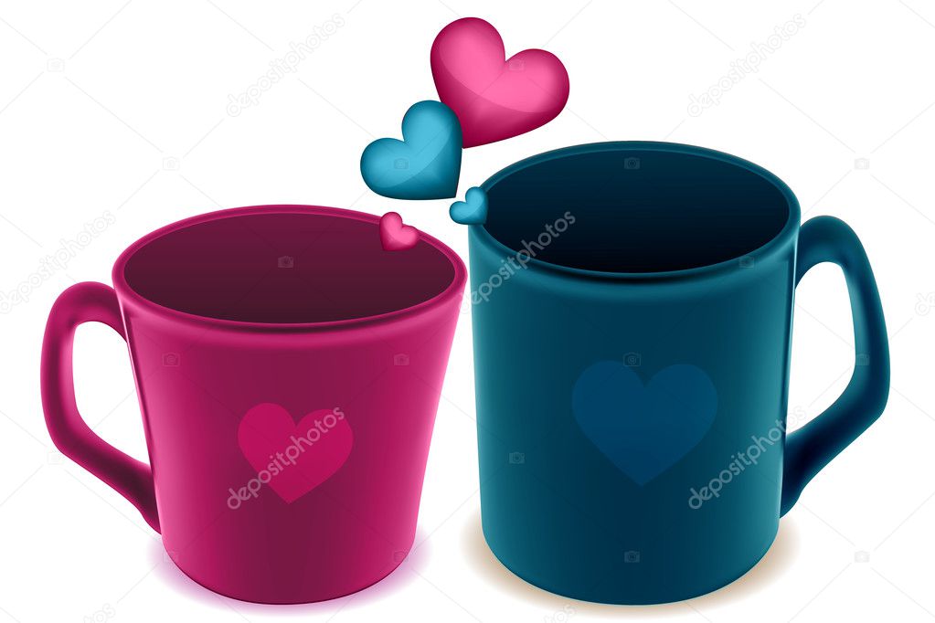 Coffee mugs in love