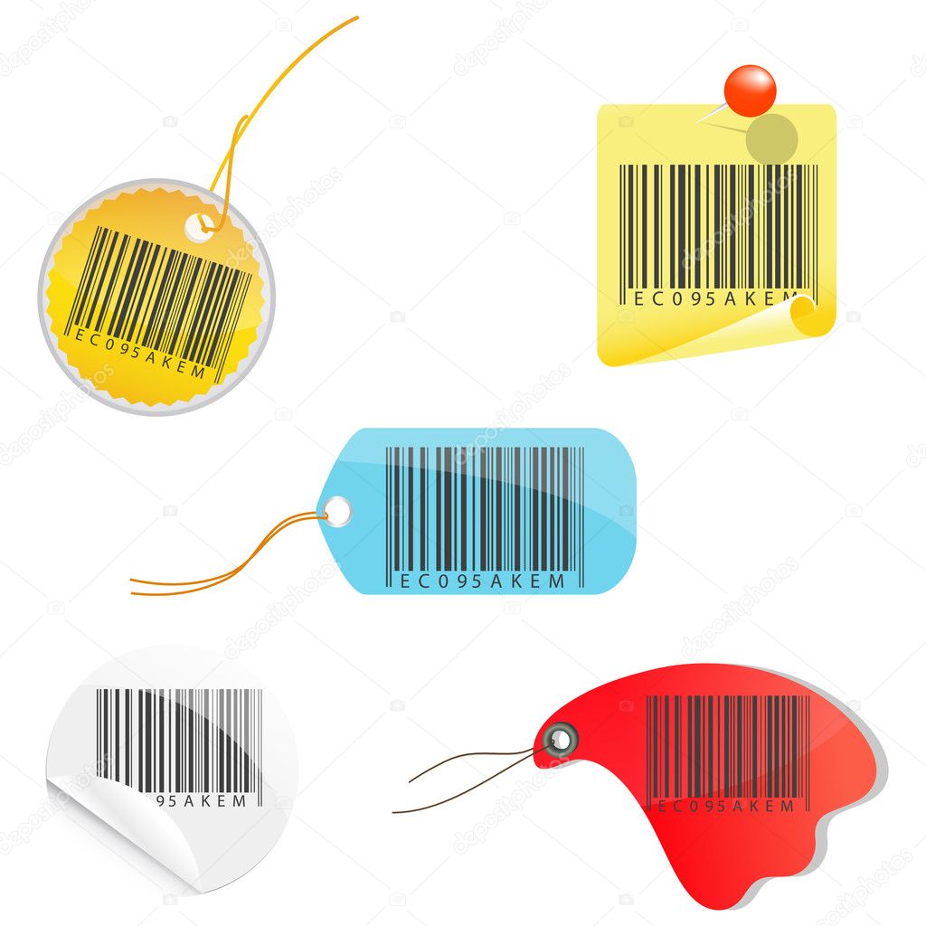 item tag with barcode clipart